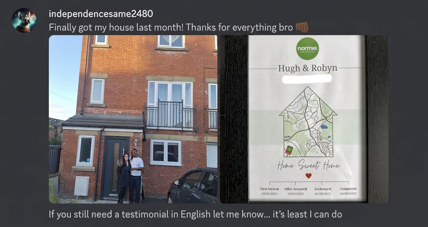 Hugh — huis gekocht